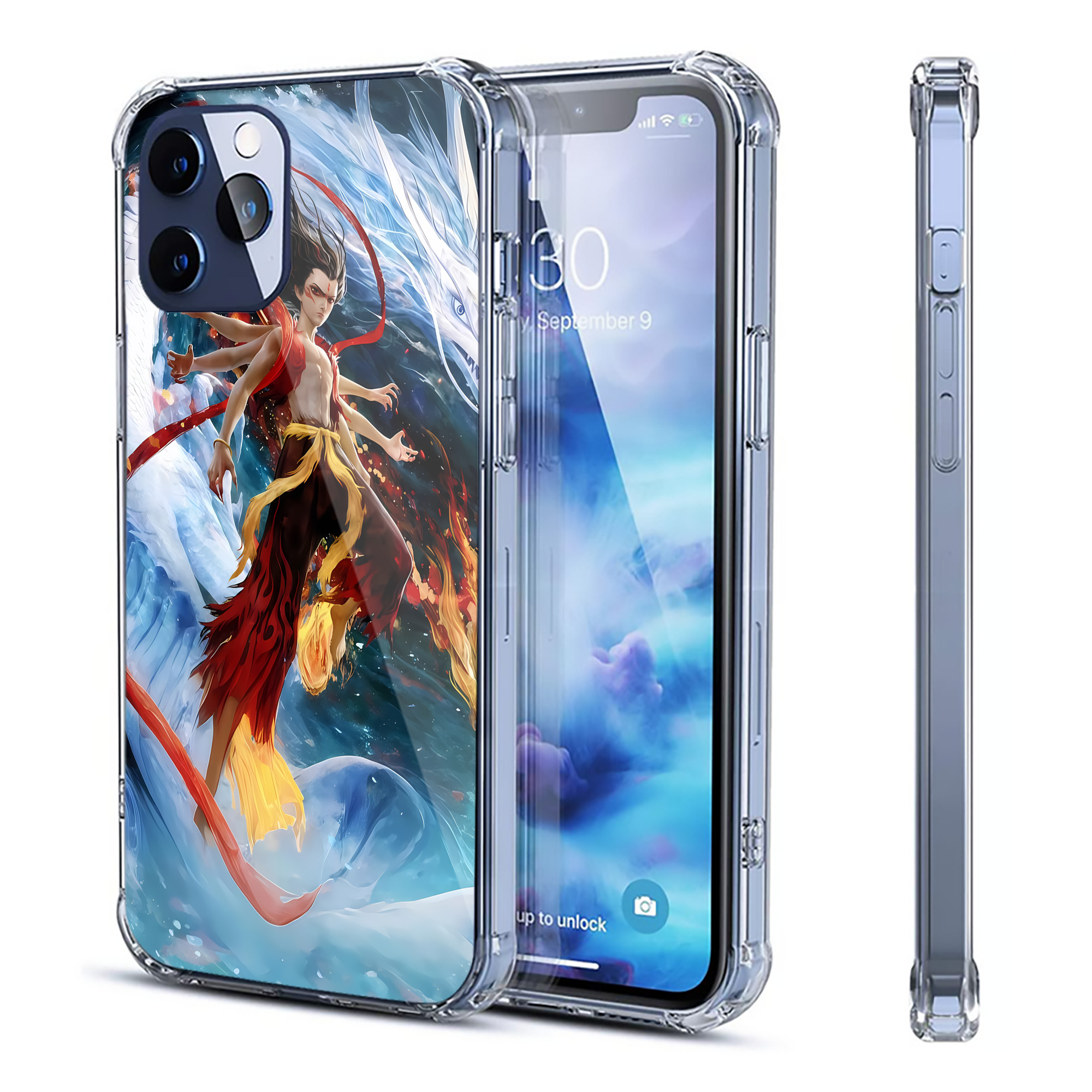 （画像用） Ne Zha 2 ナタ 魔童の大暴れ 【iPhone 12シリーズ対応】透明スマホケース（クリアソフトケース）